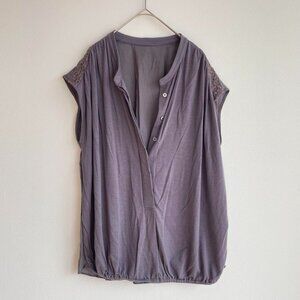 Galla Purple Sleeveless Blouse Lace